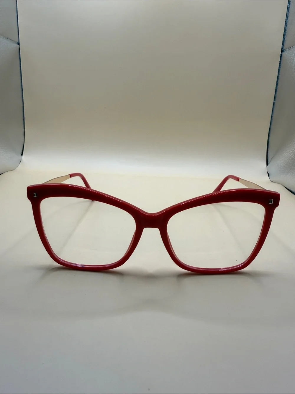 Zeelool Red Square Glasses Frame, No prescription